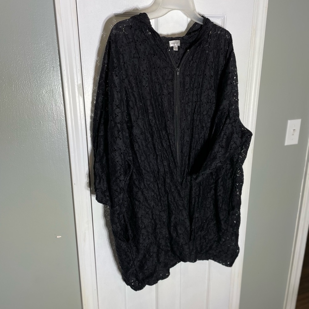 Black Swimsuit Cover Up - Zip up hoodie 5x